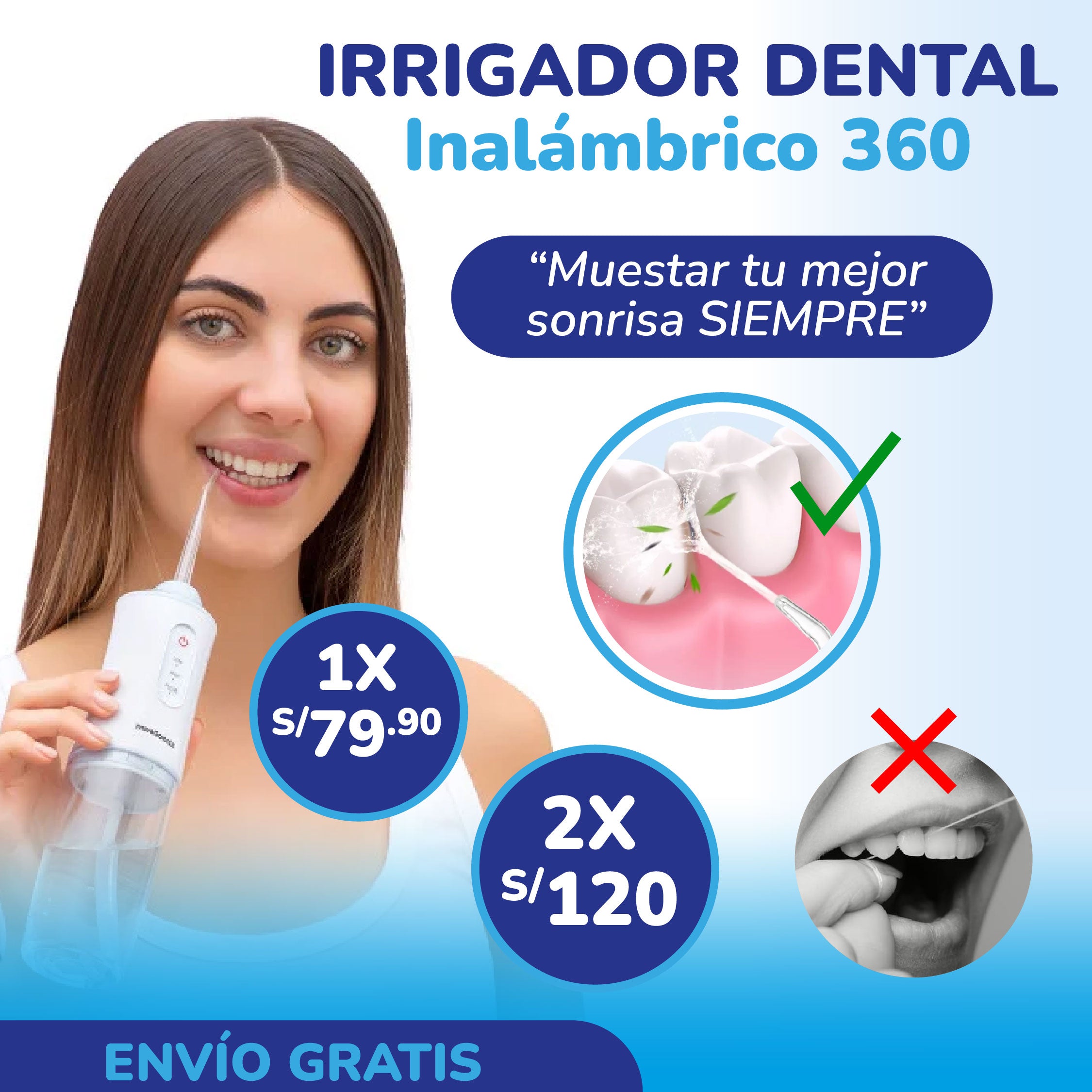 Irrigador Dental Inalámbrico 360